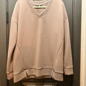 Elegant Beige V-Neck Sweatshirt